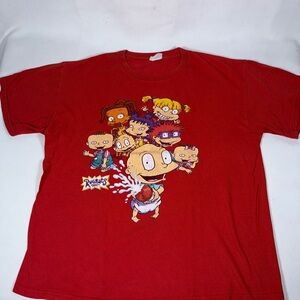 Vintage Rugrats Men’s L Red 100% Cotton T-Shirt Nickelodeon Excellent Condition